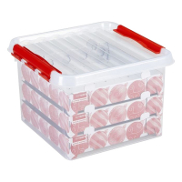 Sunware Q-line transparante opbergdoos voor kerstversiering 26 liter (75 kerstballen) 216570