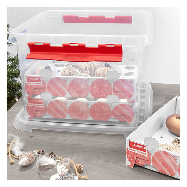 Sunware Q-line transparante opbergdoos voor kerstversiering 26 liter (75 kerstballen) 216570 - 4