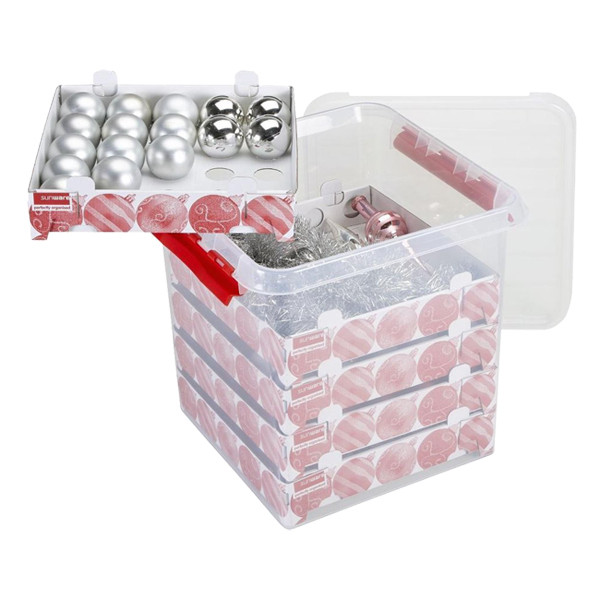 Sunware Q-line transparante opbergdoos voor kerstversiering 38 liter (125 kerstballen) 81311605 216569 - 1