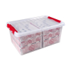 Sunware Q-line transparante opbergdoos voor kerstversiering 45 liter (98 kerstballen)