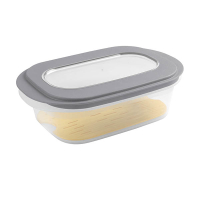 Sunware Sigma Home transparante kaasvershoudbakje met tray kaas grijs 216816