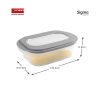 Sunware Sigma Home transparante kaasvershoudbakje met tray kaas grijs 216816 - 2