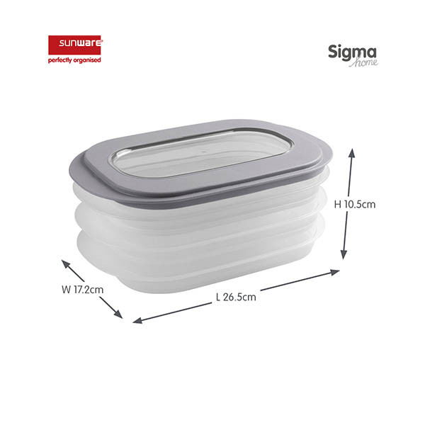 Sunware Sigma Home transparante vershoudbakje vleeswaren grijs 216815 - 2