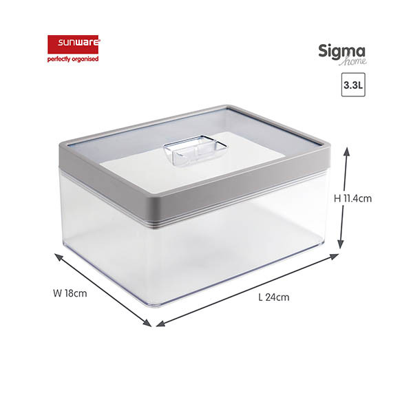 Sunware Sigma Home voorraadbus transparant/grijs 3,3 liter 216798 - 2