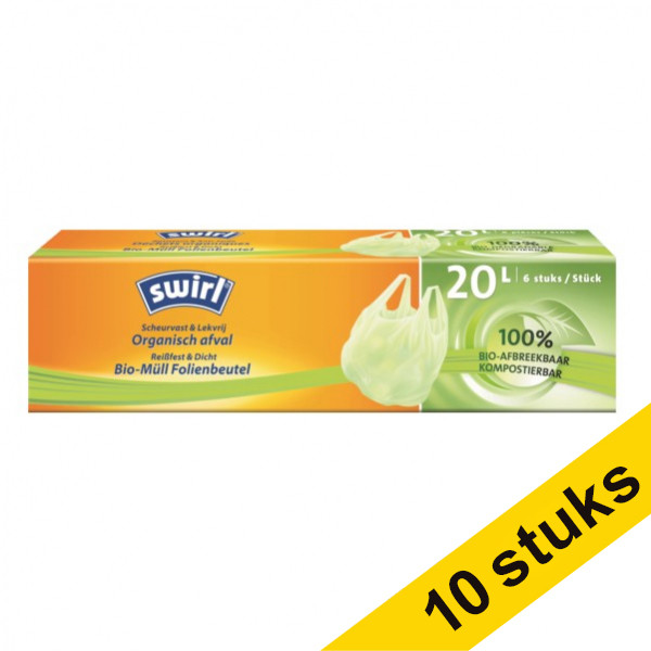 Aanbieding: 10x Swirl vuilniszakken organisch afval 20 liter (6 stuks) SSW00054 - 1