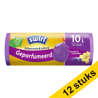 Aanbieding: 12x Swirl vuilniszakken met trekband geparfumeerd 10 liter (14 stuks)