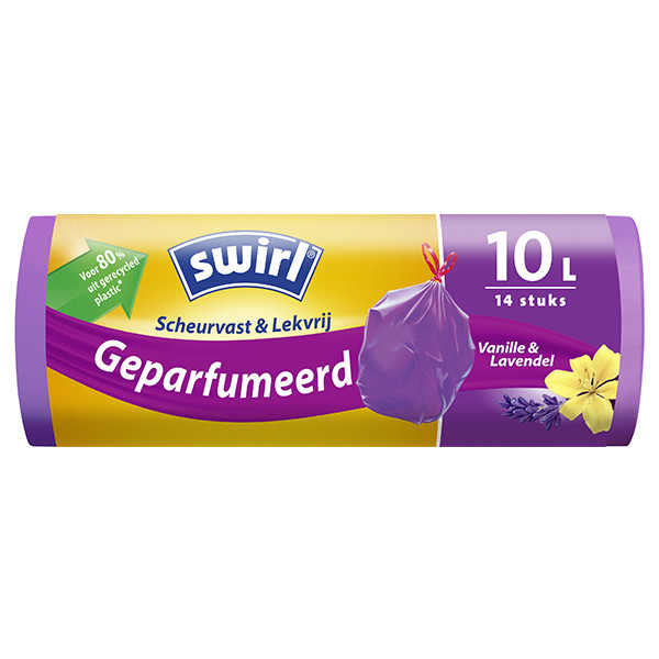 Swirl vuilniszakken met trekband geparfumeerd 10 liter (14 stuks) SSW00096 - 1