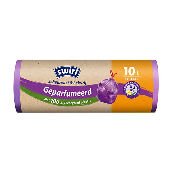Swirl vuilniszakken met trekband geparfumeerd 10 liter (14 stuks) SSW00096 - 1