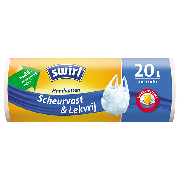 Swirl vuilniszakken scheurvast & lekvrij met handvatten 20 liter (20 stuks) 6772034 SSW00078 - 1