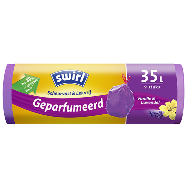 waarheid Kritiek reflecteren Swirl vuilniszakken trekband vanille en lavendel voor pedaalemmers 35 liter  (9 stuks) Swirl 123inkt.be