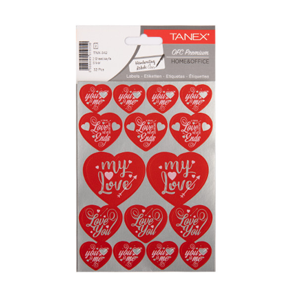 Tanex Love Series stickers harten rood (2 x 16 stuks) TNX-342 404138 - 1
