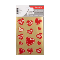 Tanex Love Series stickers harten rood/goud (2 x 14 stuks) TNX-353 404141