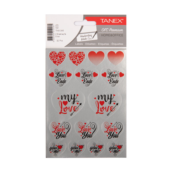 Tanex Love Series stickers harten zilver (2 x 16 stuks) TNX-345 404139 - 1