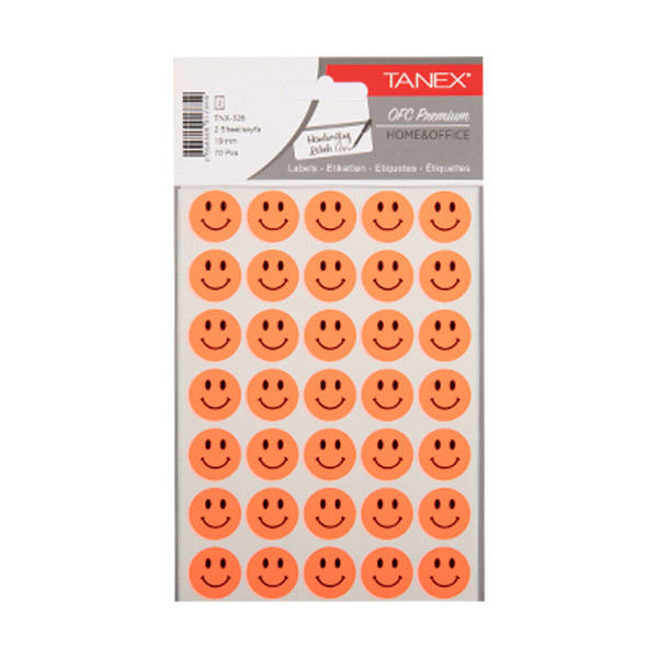 Tanex Smiling Face stickers klein neonrood (2 x 35 stuks) TNX-326 404132 - 1
