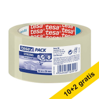 Aanbieding: 12x Tesa Pack Strong verpakkingstape transparant 50 mm x 66 m 202001