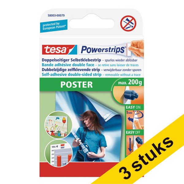 Aanbieding: 3x Tesa Powerstrips poster (20 stuks) 203352 - 1