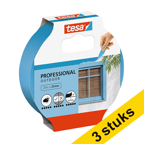 Aanbieding: 3x Tesa Professional Outdoor schilderstape 25 mm x 25 m 202406 - 1