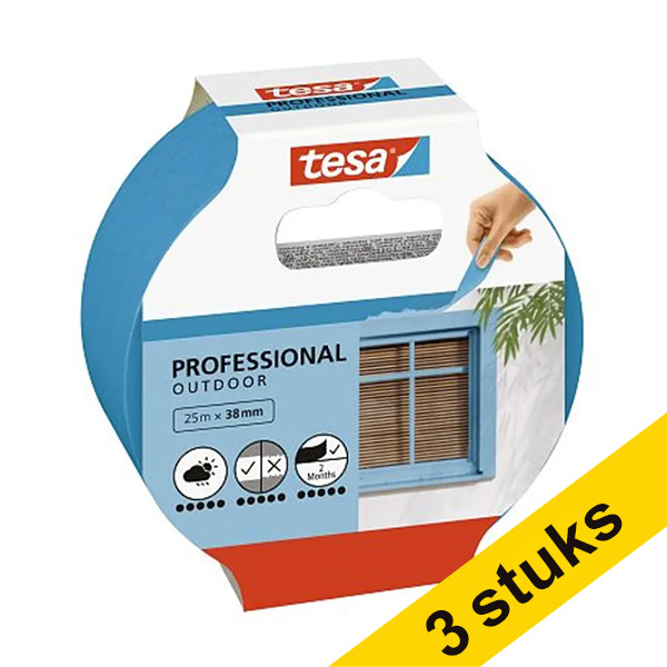 Aanbieding: 3x Tesa Professional Outdoor schilderstape 38 mm x 25 m 202405 - 1