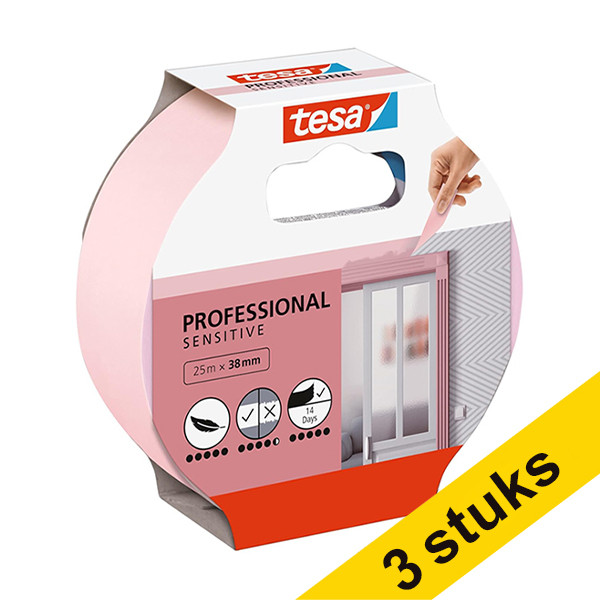 Aanbieding: 3x Tesa Professional Sensitive schilderstape 38 mm x 25 m 202407 - 1