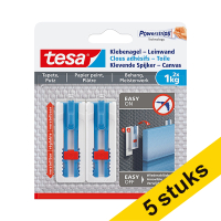 Aanbieding: 5x Tesa klevende spijker canvas voor gevoelige oppervlakken 1 kg (2 stuks)