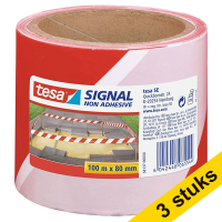 Aanbieding: Tesa afzetlint rood/wit 80 mm x 100 m (3 stuks)