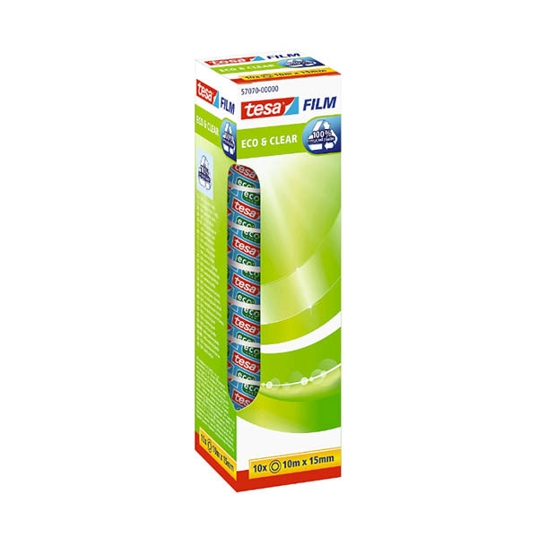 Tesa Eco & Clear plakband 15 mm x 10 m (10 rollen) 202429 - 1
