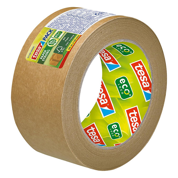 Tesa Eco Sterke Kleefkracht verpakkingstape bruin papier 50 mm x 50 m (1 rol) 202373 - 2