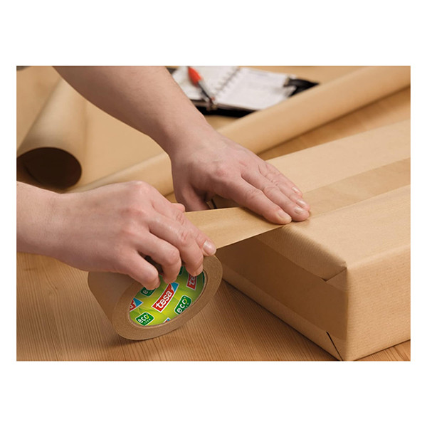 Tesa Eco Sterke Kleefkracht verpakkingstape bruin papier 50 mm x 50 m (1 rol) 202373 - 4