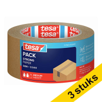 Tesa Eco Sterke Kleefkracht verpakkingstape bruin papier 50 mm x 50 m (3 rollen) 203304