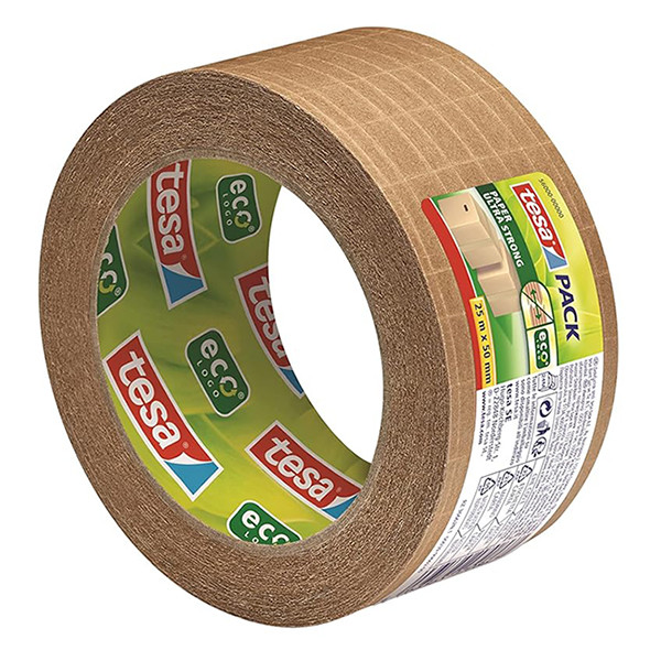 Tesa Eco Ultra Strong verpakkingstape bruin papier 50 mm x 25 m (1 rol) 203382 - 5