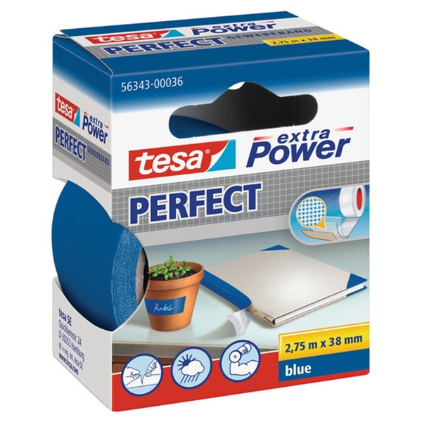 Tesa Extra Power Perfect textieltape blauw 38 mm x 2,75 m 56343-00036-03 202281 - 1
