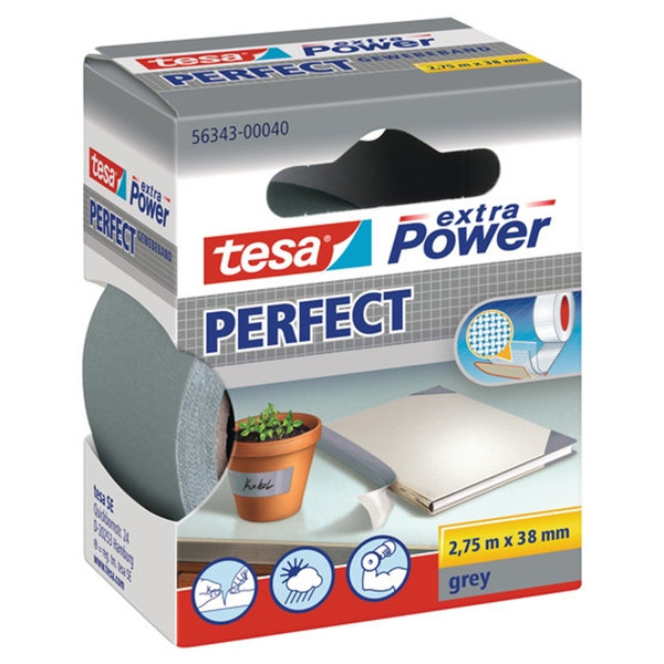 Tesa Extra Power Perfect textieltape grijs 38 mm x 2,75 m 56343-00040-03 202285 - 1