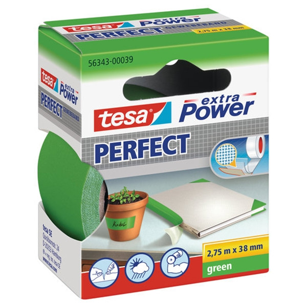 Tesa Extra Power Perfect textieltape groen 38 mm x 2,75 m 202284 - 1