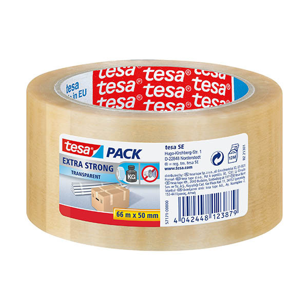 Tesa Pack Extra Strong verpakkingstape transparant 50 mm x 66 m (1 rol) 203401 - 1