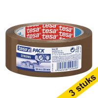 Tesa Pack Strong verpakkingstape bruin 38 mm x 66 m (3 rollen) 57166-00000-05-3 202363