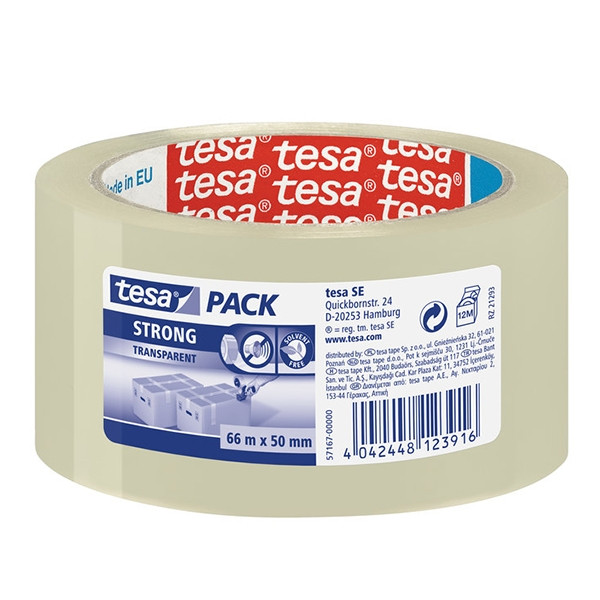 Tesa Pack Strong verpakkingstape transparant 50 mm x 66 m (1 rol) 57167-00000-05 202330 - 1