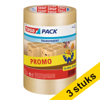 Tesa Pack standaard verpakkingstape transparant 50 mm x 66 m (3 rollen) 202332