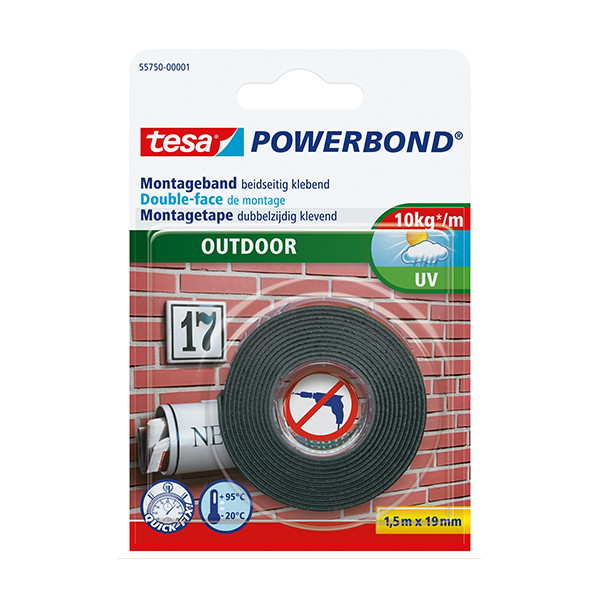 Tesa Powerbond Outdoor dubbelzijdige tape 19 mm x 1,5 m 55750-00001-03 203365 - 1