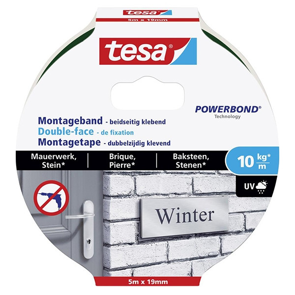 Tesa Powerbond montagetape voor baksteen 19 mm x 5 m 77749-00000-00 202325 - 1