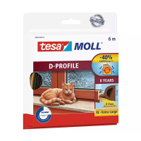 Tesa TesaMoll Classic D-profiel tochtstrip bruin 9 mm x 6 m 05393-00101-00 203317