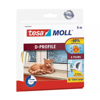 Tesa TesaMoll Classic D-profiel tochtstrip wit 6 m x 9 mm 203316