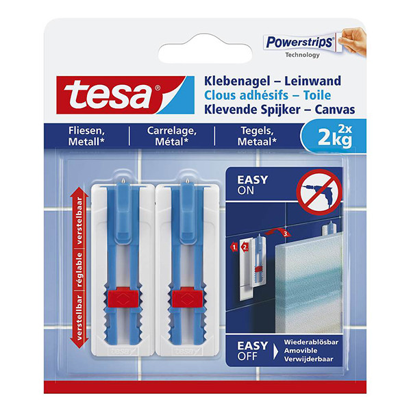 Tesa klevende spijker canvas voor tegels en metaal 2 kg (2 stuks) 202378 - 1