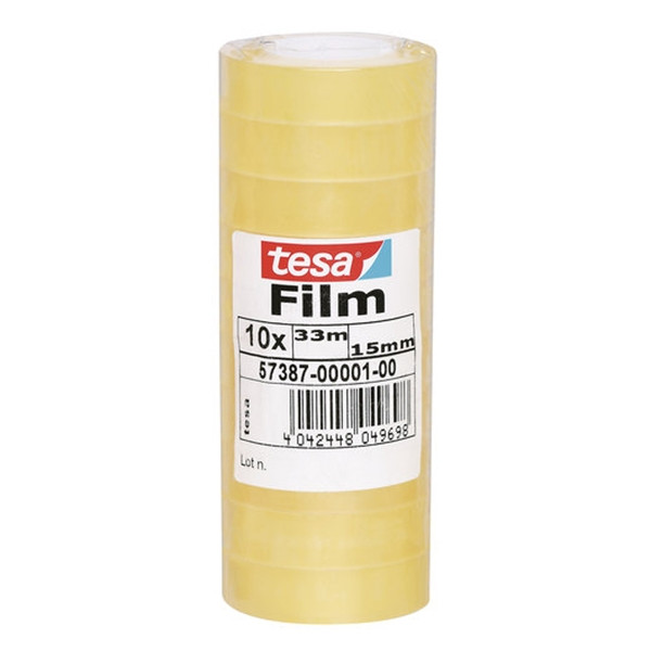 Tesa standaard plakband 15 mm x 33 m (10 rollen) 202293 - 1