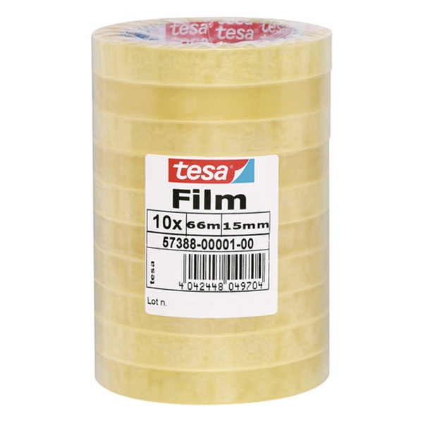 Tesa standaard plakband 15 mm x 66 m (10 rollen) 202294 - 1