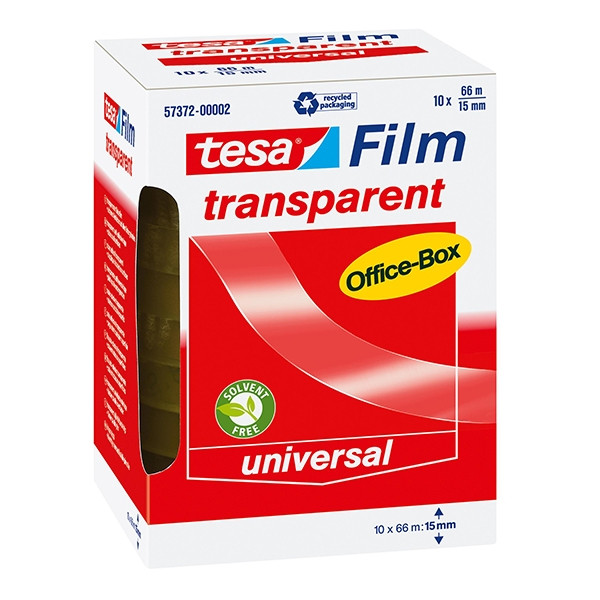 Tesa transparante plakband 15 mm x 66 m (10 rollen) 202288 - 1