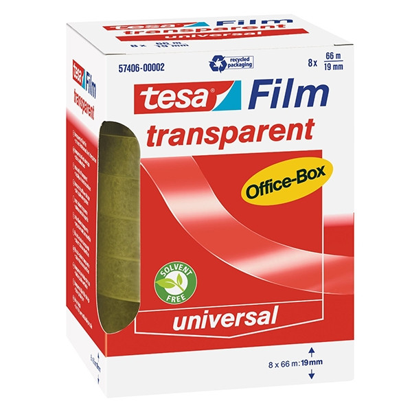 Tesa transparante plakband 19 mm x 66 m (8 rollen) 57406-00002-00 57406-00002-01 202252 - 1