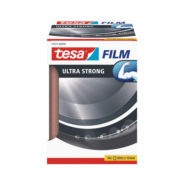 Tesa ultra strong plakband 15 mm x 60 m (10 rollen) 57377-00000-02 202372 - 1