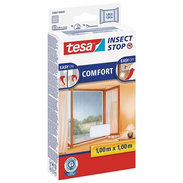 Tesa vliegengaas Insect Stop comfort (100 x 100 cm, wit) STE00005 - 1