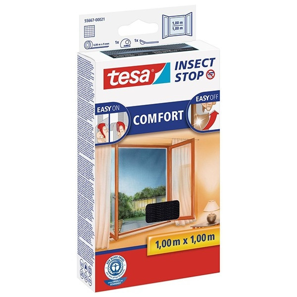 Tesa vliegengaas Insect Stop comfort (100 x 100 cm, zwart) 55667-00021-00 STE00004 - 1