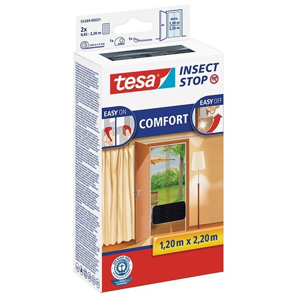 Tesa vliegengaas Insect Stop comfort deur 2 x (65 x 220 cm, zwart) 55389-00021-00 STE00017 - 1